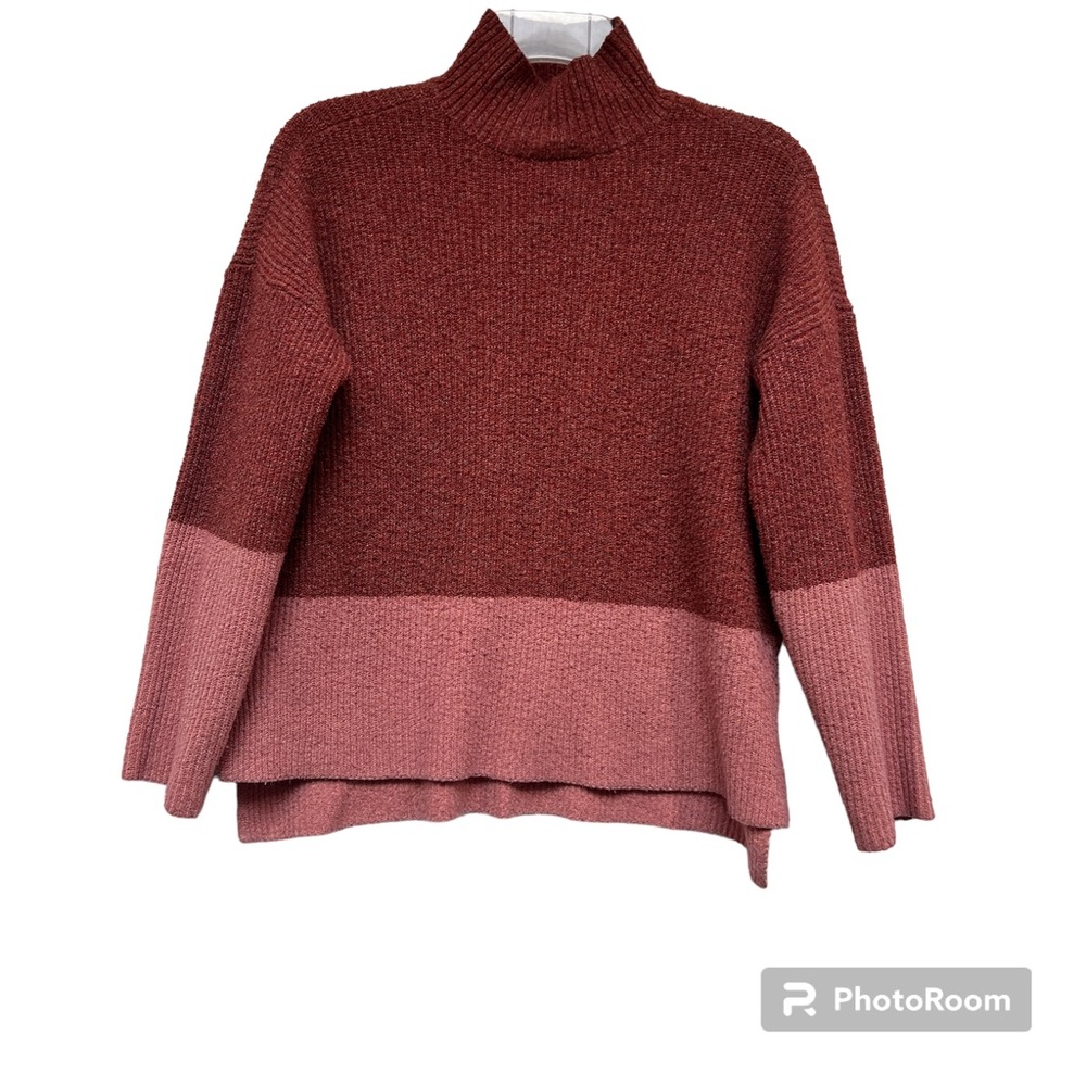Olive+Oak Mock Neck Color Block Two Toned Sweater Size:XS